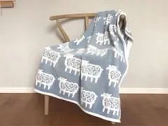 KLIPPAN 羊模様のオーガニックコットンブランケット