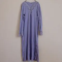 NorthCrest ラベンダー ルームウェア ワンピース【L】綿100% 古着