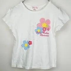 マザウェイズ 半袖 Tシャツ 140 白 花プリント 綿100%のサムネイル