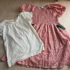 キッズ服 100cm ワンピース＆Tシャツ 2点セット　おまとめ