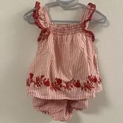 baby GAP ストライプ 刺繍 ワンピース 12-18m