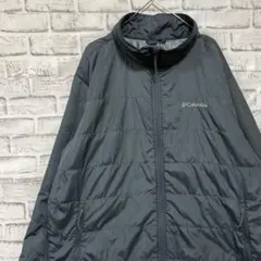 コロンビア　ナイロンジャケット中綿　グレー XL ロゴ刺繍アウトドア1118