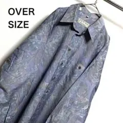 ヴィンテージ　海外古着 オーバーサイズ アート テロテロ 総柄 レトロ