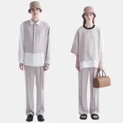未使用級 CULLNI ベルト付き ワイド テーパード スラックス パンツ 1のサムネイル