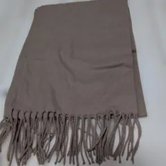 ベージュ フリンジ付きマフラー