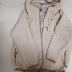 LOGOSパーク フード付フリースジャケット ふんわりかわいい　L