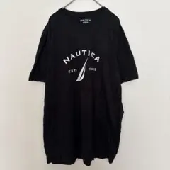 ノーティカ クルーネック ロゴプリント 半袖Tシャツ M 黒 コットンのサムネイル