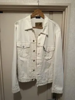 フランス製 90s agnes b. ホワイト デニム トラッカー ジャケット