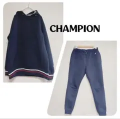 ＊Champion スウェットパーカ　セットアップ　ネイビー　トップスLパンツS