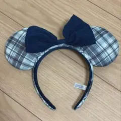 【ほぼ新品】ディズニー カチューシャ ミニー 青 ギンガムチェック チェック柄のサムネイル