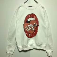 90s ヘインズ ヴィンテージ スウェット 白 ホワイト 唇 L P20