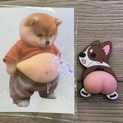 柴犬 コーギー おなかぷくぷくシール 3Dシール お腹ぷにぷにシール