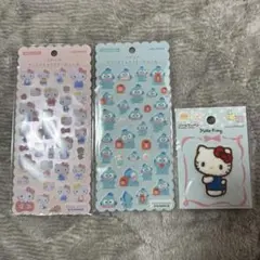 正規品！ふわふわサンリオキャラクターズし〜る　ワッペン　キティ　ハンギョドン