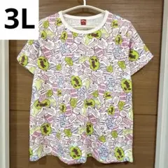 Disney ミッキー ＆ ミニー 総柄 Tシャツ 3L 半袖 大きいサイズのサムネイル