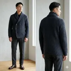 トゥモローランド tricot ショールカラーダブルジャケットアンゴラ混ニット