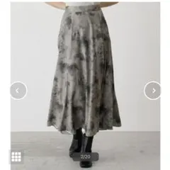 AZUL BY MOUSSY フレアスカート ロング丈 カーキのサムネイル