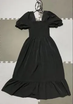 SHEIN ブラック ロングワンピース フリル シーイン ワンピース