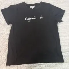 アニエスベー ブラック ロゴ 半袖 Tシャツ