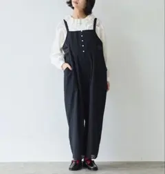 bulle de savon lace patchwork サロペット クロのサムネイル