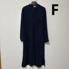 Samansa Mos2 春　ロング　シャツ　ワンピース ネイビー　アウター　紺