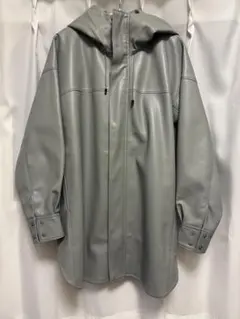 美品⭐︎stunning lure⭐︎フェイクレザーフーデッドジャケット⭐︎グレー⭐︎S