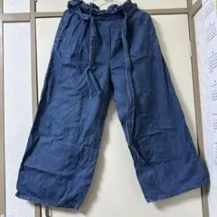 GU ダークブルー ワイドパンツ