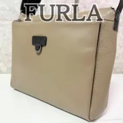 FURLA フルラ レザーショルダーバッグ グレージュ