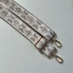ショルダーベルト（インド刺繍　リトルダイヤ）グレージュ