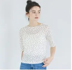 coca シアージョーゼット五分袖Tシャツ
