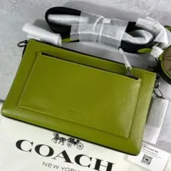 新品 タグ有 コーチ ホールデン 2way クロスボディ ショルダー レザー 緑