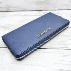 マイケルコース MICHAEL KORS 長財布 ネイビー ラウンドファスナー