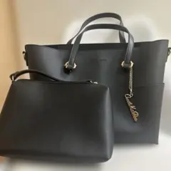 【連休セール】Cecile McBee ブラック トートバッグ ポーチ付き