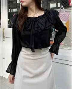 新品未使用品 INGNIラメシアー2wayリボンオフショルBL