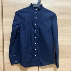 earth music&ecology フリルブラウス ネイビー