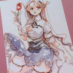 手描きイラスト　オリジナル　アナログ　水彩イラスト　原画