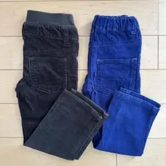 【セット売り】キッズ　パンツ　黒　ブラック　青　ブルー　コーデュロイ　100㎝