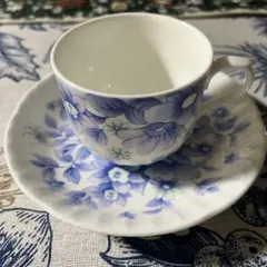 NARUMI青と白の花柄 カップ・ソーサーセット
