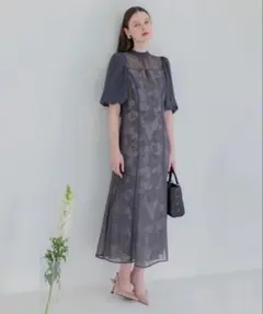 Leja花柄シースルーパーティードレス
