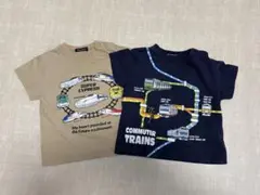 moujonjon電車柄Tシャツ2枚セット（90センチ）