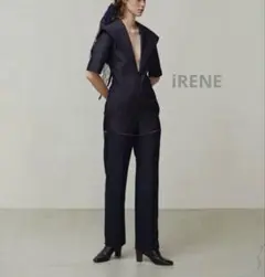【美品】IRENE SS25 デニムジャンプスーツ 美品 iRENE アイレネ セーラーカラーデニムジャンプスーツ M SS25