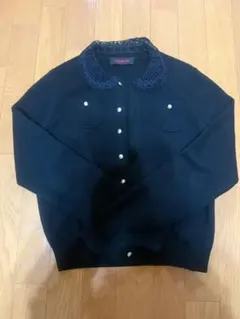 新品CABaN コットンカシミヤ レースコンビポケットカーディガン