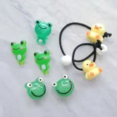カエル・ヒヨコヘアゴムパーツ まとめ売り