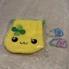 しずくちゃん　もこもこ巾着ポーチ　カラビナ