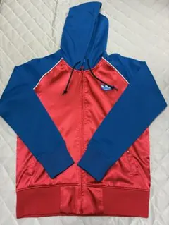 adidas アディダス トレフォイル パーカー 赤青 ビッグロゴ mサイズ