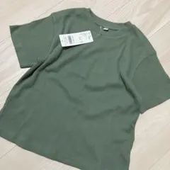 グローバルワーク　global work 緑色　ワッフル半袖tシャツ　グリーンのサムネイル