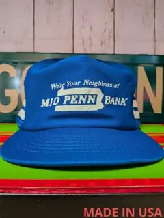 ヴィンテージ トラッカーキャップ USA製 アメリカ製 企業ロゴ 3ストライプ