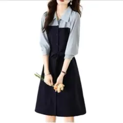 シャツワンピース 長袖 秋冬