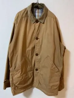 J.CREWハンティングジャケット襟コーデュロイ裏地チェック大容量ポケットL相当