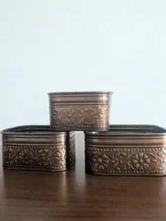 アクセサリー収納 小物入れ 銅色 3個セット 蓋なし