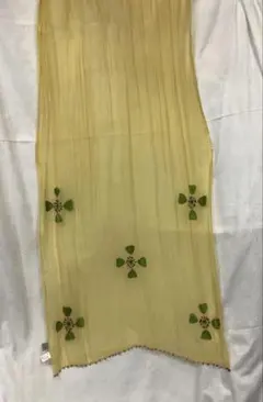 P) Sybilla シビラ 刺繍入り ストール ショール イエロー